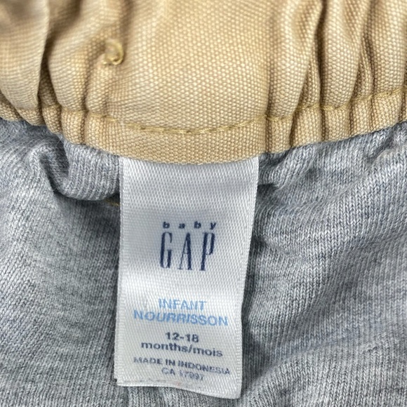 Vintage Baby Gap Bear Print Camo Style Cargo Pants Fully Lined Size 12-18 Months - Picture 10 of 13